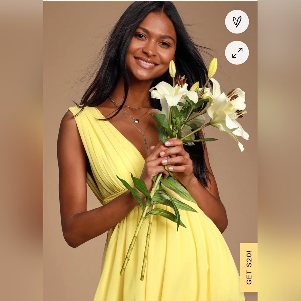 Divine Dahlia Yellow Midi Dress